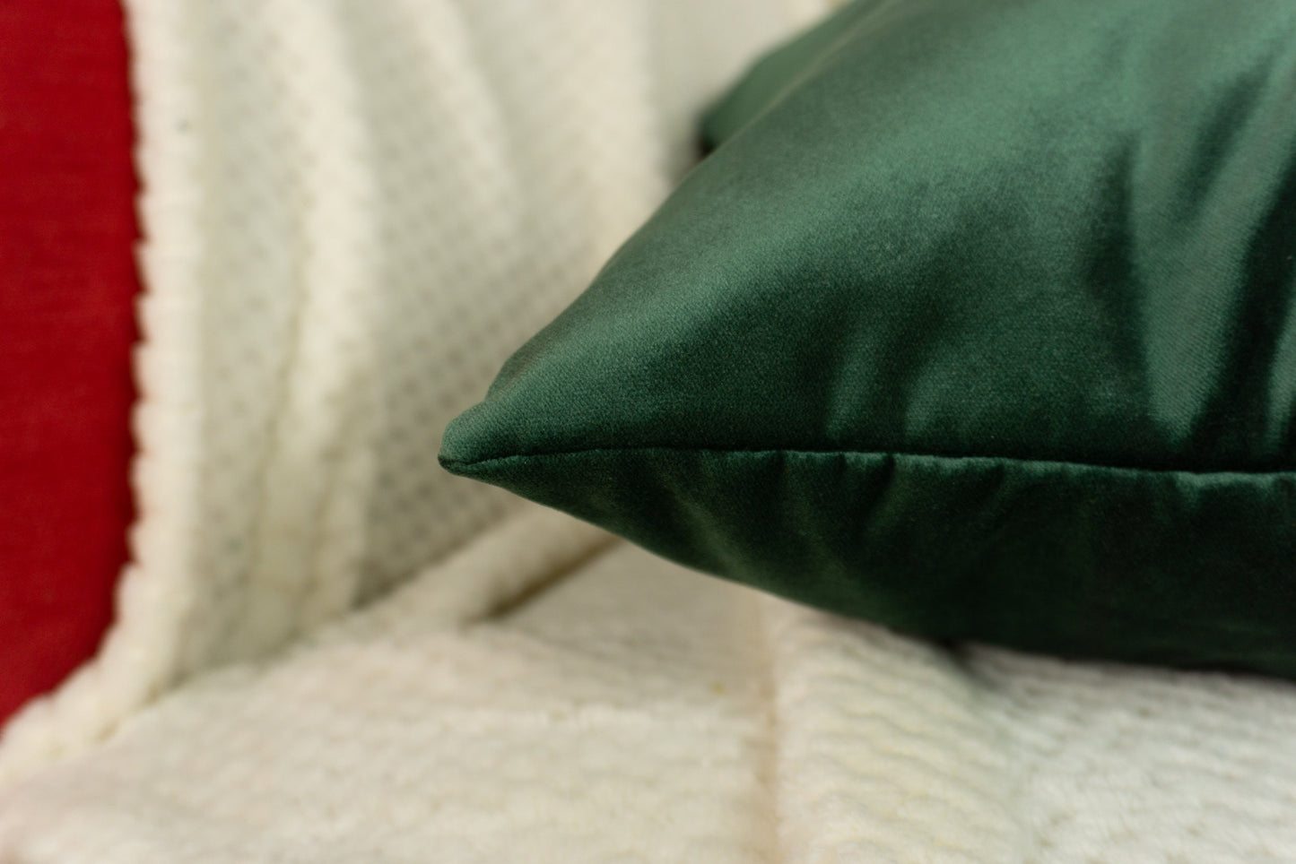 Luxury Dark Green Velvet Cushion Cover, Plush Velvet Emerald Green Pillow Cover, Green Throw Pillow, Cushion Cover 45x45,50x50cm