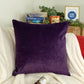 Woven Velvet Purple Cushion Cover, Purple Velvet Pillow Cover, Plush Velvet Purple Decorative Cushions 18x18Inches 45x45cm