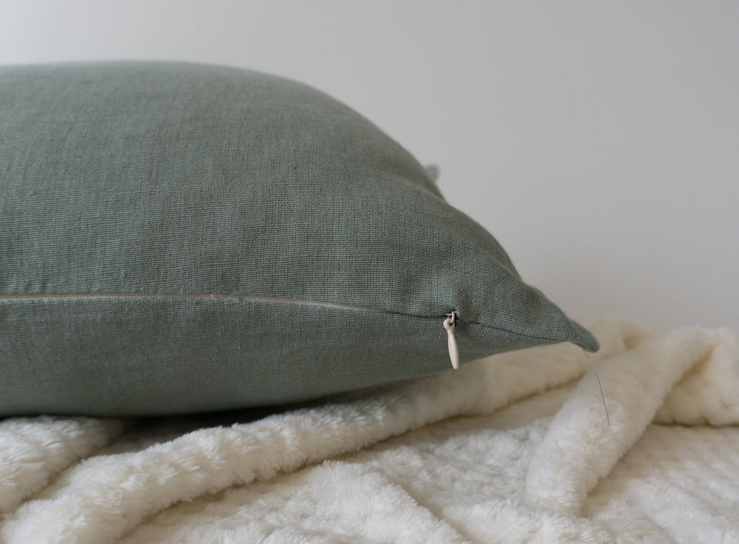 Natural Linen Pale Green Cushion Cover, Linen Pale Green Pillow Cover, 45x45cm 18x18inches