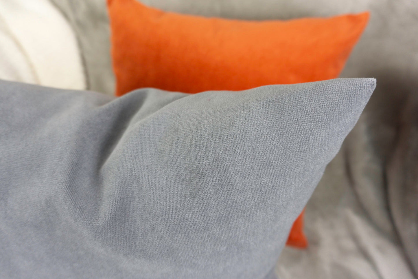 Luxury Dark Grey Velvet Pillow Cover, Grey Velvet Cushion Cover, Grey Pillowcase, All sizes and Custom Size