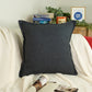 Dark Slate Natural Linen Cushion Cover, Dark Linen Pillow Cover 18x18 Inches