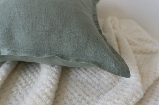 Natural Linen Pale Green Cushion Cover, Linen Pale Green Pillow Cover, 45x45cm 18x18inches