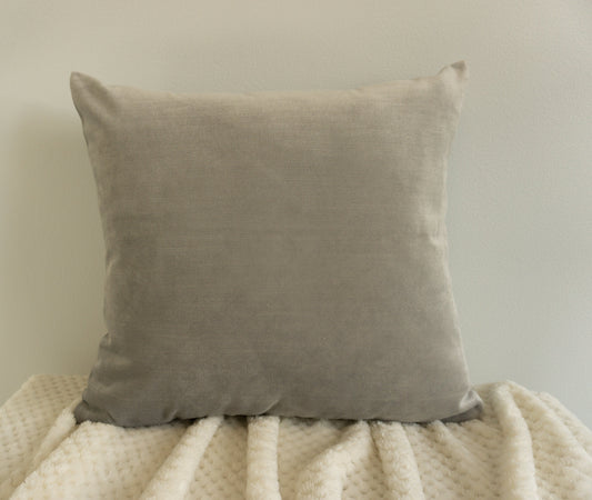 Velvet Light Grey Cushion Cover, Light Grey Velvet Throw Pillow, Cushion Cover 45x45cm