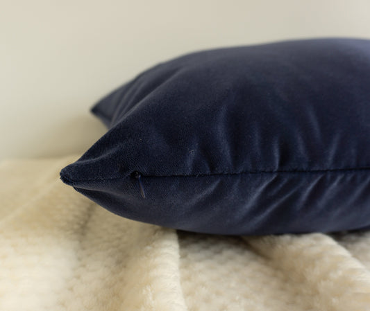 Velvet Cobalt Blue Cushion Cover, Cobalt Blue Plush Velvet Pillow cover for Home Decor, 43x43cm