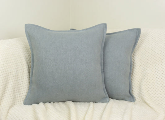 Cotton Linen Grey Cushion Cover, Grey Linen Throw Pillow,  Home Decor 17x17inches 43x43cm