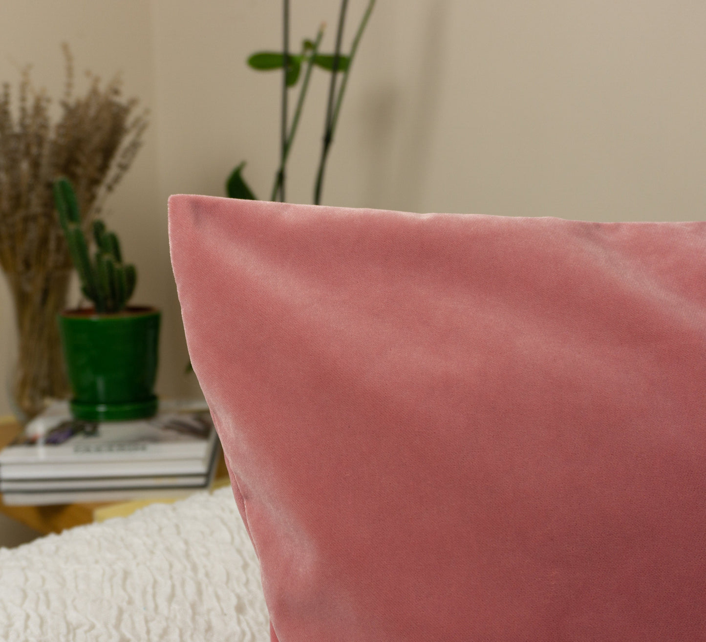 Plush Velvet Salmon Pink Pillow Cover, Velvet Pink Cushion Cover, Lumbar Pillow Cover, All Size available