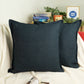 Linen Dark Blue Cushion Cover I Linen Throw Pillowcase Sofa Cushion Cover Home Decor 45x45cm, 18x18Inches