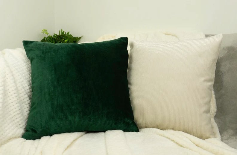 Luxury Cord Velvet Dark Green Pillow - Cushion Cover, Dark Green Lumbar Pillow Cover, Square Throw Pillow Cover (All Sizes)