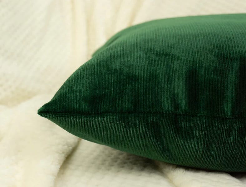 Luxury Cord Velvet Dark Green Pillow - Cushion Cover, Dark Green Lumbar Pillow Cover, Square Throw Pillow Cover (All Sizes)