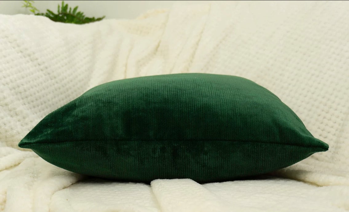 Dark fashion green lumbar pillow