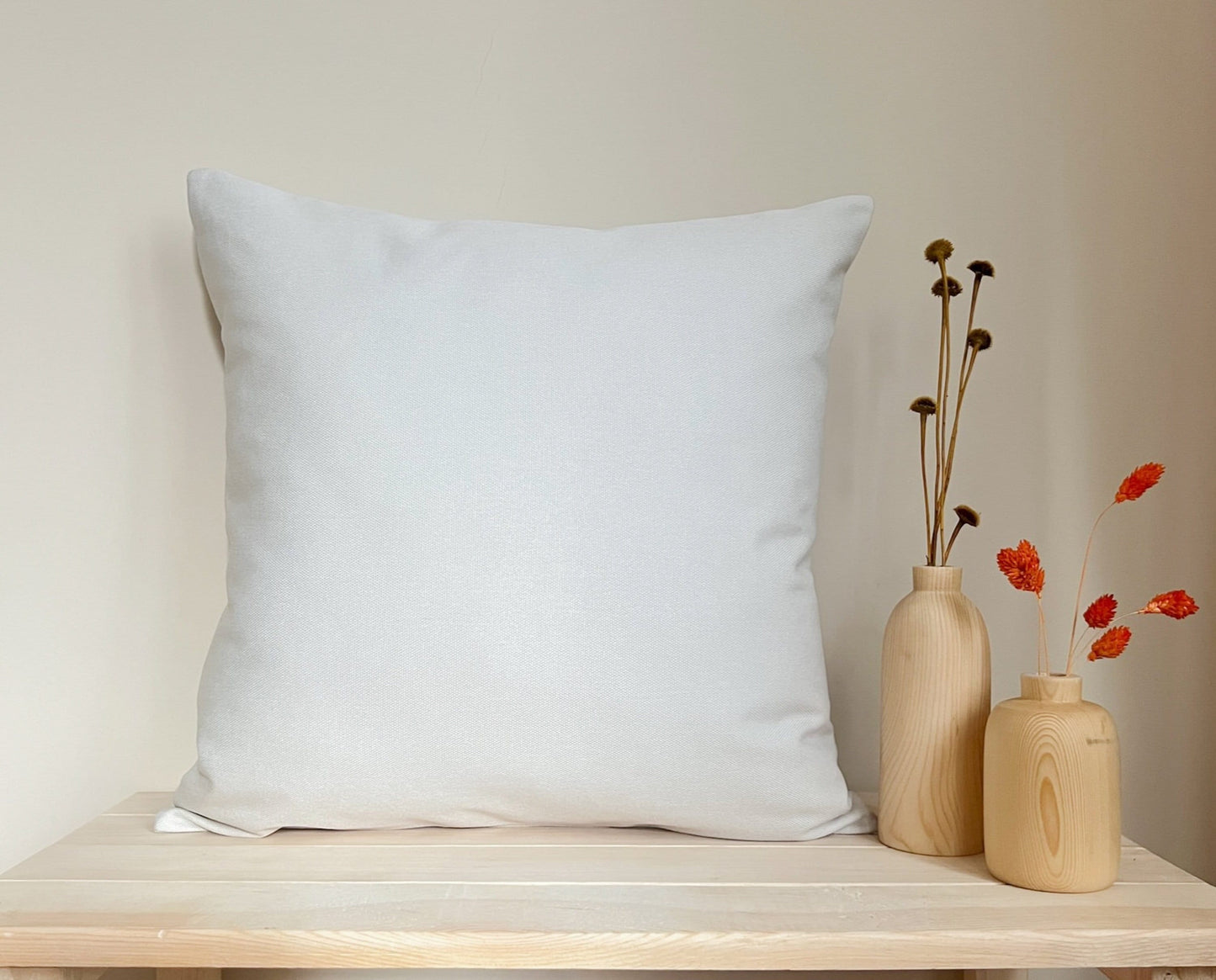 Upholstery Linen Cream Pillow Cover, White Linen Decorative Cushion Cover, All Size Options.