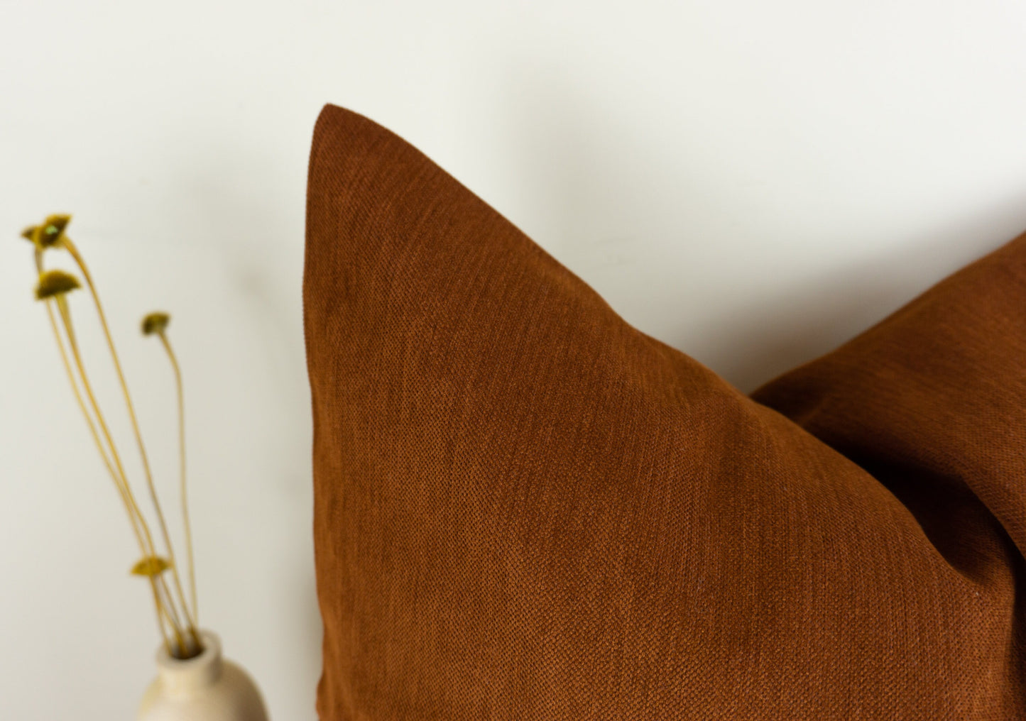 Cosy Linen Terracotta Cushion Cover, Custom Size Rust Terracotta Pillow Covers