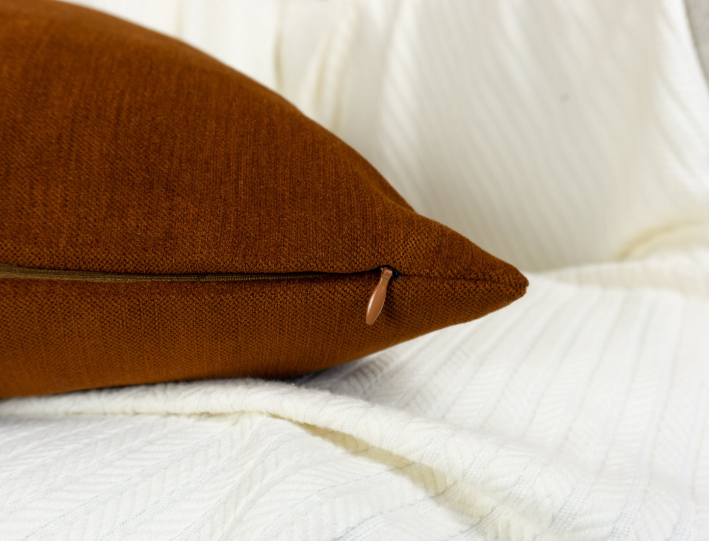 Cosy Linen Terracotta Cushion Cover, Custom Size Rust Terracotta Pillow Covers